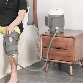 Cryo Cuff Knee Cold Therapy Machine Kit, Portable Knee Cold Compression Machine Cryotherapy Freeze System Cold Pack for Post-Surgery Recovery and Long-Term Relief Knee's Injuries Pain