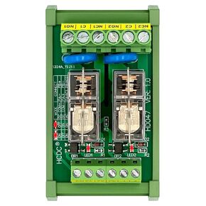 AC/DC 12V Coil 2-SPDT Pluggable Power Relay Module, 16A 250VAC/30VDC