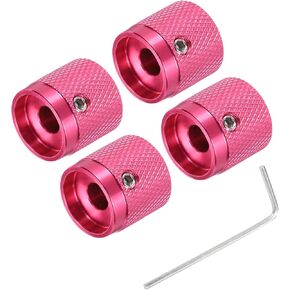 MECCANIXITY 4PCS Guitar Knobs Metal, Volume Tone Control Dome Knobs 1/4" x 5/8" x 0.67" Potentiometer Knobs with Wrench for Electric Guitar Bass, Red