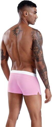 Mens Soild Color Swimwear Swim Briefs Trunks Square Leg Board Short with Adjustable Drawstring in Saudi Arabia