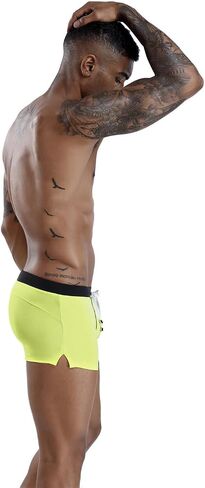 Mens Soild Color Swimwear Swim Briefs Trunks Square Leg Board Short with Adjustable Drawstring in Saudi Arabia