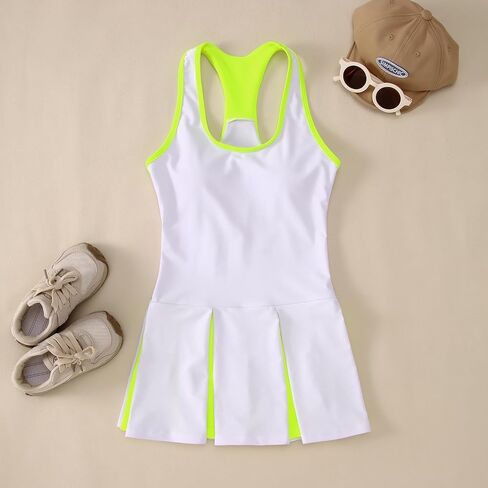 Girls Tennis Dress Golf Outfit Sleeveless Tank Top and Sport Skorts Set Pocket Kids Athletic Clothes with Shorts in Kuwait