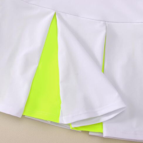 Girls Tennis Dress Golf Outfit Sleeveless Tank Top and Sport Skorts Set Pocket Kids Athletic Clothes with Shorts in Kuwait