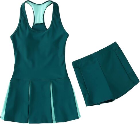 Girls Tennis Dress Golf Outfit Sleeveless Tank Top and Sport Skorts Set Pocket Kids Athletic Clothes with Shorts in Kuwait