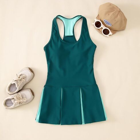 Girls Tennis Dress Golf Outfit Sleeveless Tank Top and Sport Skorts Set Pocket Kids Athletic Clothes with Shorts in Kuwait