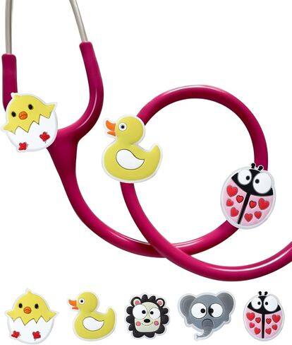 Plifal 5 Pieces Stethoscope Charm Tag for Nurse - Cute Sea Animals Stethoscope Charm Label Fit for Littmann Funny Tropical Accessories, Present for Pediatric Doctor, Medical Worker, Nursing Graduation in Saudi Arabia