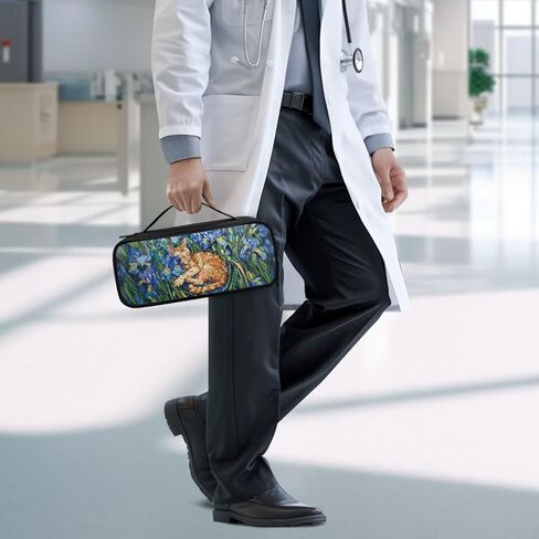 Van Gogh Cat Stethoscope Case Large Protective Stethoscope Casewith Handle Shockproof Hard Organizer Storage Bag Medical Assistant Accessories in Saudi Arabia
