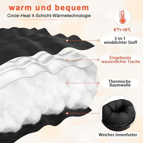 ihuan الشتاء قفازات التزلج للماء الرجال النساء، قفازات ركوب الدراجات الدافئة الثلوج الطقس البارد، القيادة ركوب الدراجات الجري in Kuwait
