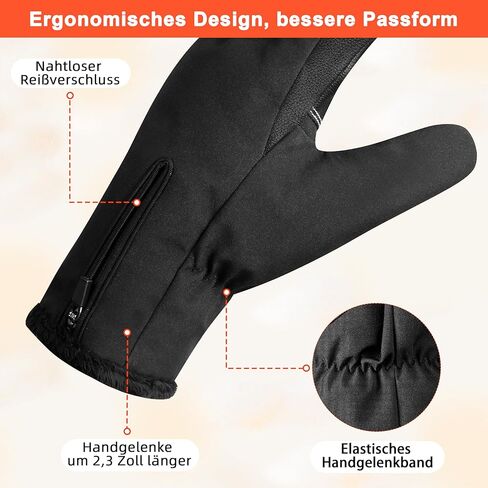 ihuan الشتاء قفازات التزلج للماء الرجال النساء، قفازات ركوب الدراجات الدافئة الثلوج الطقس البارد، القيادة ركوب الدراجات الجري in Kuwait