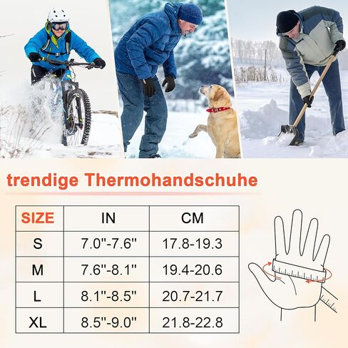 ihuan الشتاء قفازات التزلج للماء الرجال النساء، قفازات ركوب الدراجات الدافئة الثلوج الطقس البارد، القيادة ركوب الدراجات الجري in Kuwait
