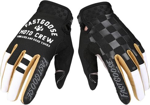 Chessboard Grid Motorcycles Racing Bicycles Full Finger Gloves for Adult Cycling Climbing Riding Biking Outdoor Sports in Kuwait