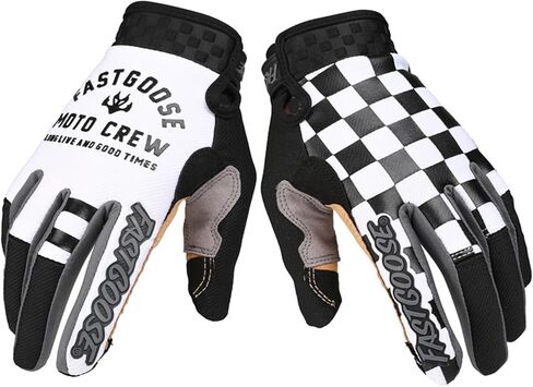 Chessboard Grid Motorcycles Racing Bicycles Full Finger Gloves for Adult Cycling Climbing Riding Biking Outdoor Sports in Kuwait
