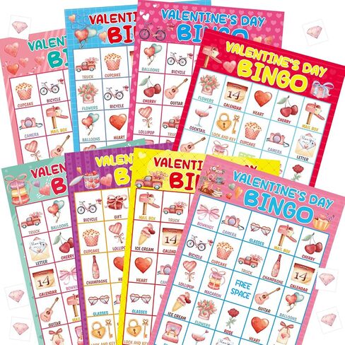 Fancy Land Valentines Day Bingo Game for Kids 24 Players Valentine’s Day Classroom Party Activities Game in Saudi Arabia