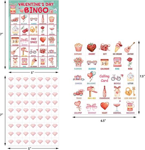 Fancy Land Valentines Day Bingo Game for Kids 24 Players Valentine’s Day Classroom Party Activities Game in Saudi Arabia