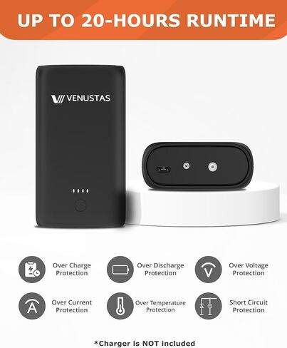 سترة Venustas للرجال (أسود، X-Large) مع حزمة بطارية مطورة، بالإضافة إلى محول شحن سريع بقدرة 35 وات، حتى 20 ساعة من وقت التشغيل in Kuwait