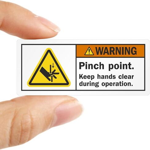 SmartSign (250/Roll) Pinch Point Keep Hands Clear During Operation Labels in a Handy Dispenser Box - 1.25" x 3", Plastic Labels (Aggressive Adhesive) with Polyolefin Film, ISO Warning Labels in Saudi Arabia