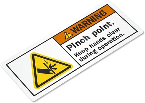 SmartSign (250/Roll) Pinch Point Keep Hands Clear During Operation Labels in a Handy Dispenser Box - 1.25" x 3", Plastic Labels (Aggressive Adhesive) with Polyolefin Film, ISO Warning Labels in Saudi Arabia