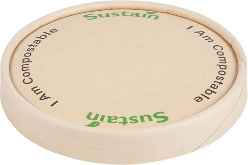 Restaurantware-LIDS ONLY: Sustain Round Paper Soup Container Lids, 200 Disposable Ice Cream Cup Lids - Cups Sold Separately, For 3 And 4 Ounce Cups, Bamboo To Go Cup Lids, PLA lining, Compostable in Saudi Arabia