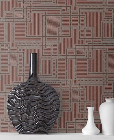 Henderson, Bauhaus Cityscape 33' L X 20.5" W, Art Deco Wallpaper Roll in Saudi Arabia