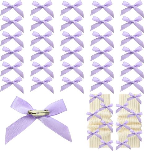 30pcs Bow Charms for Socks Mini Ribbon Bow Junk Socks Charms Brooch Pins Girly Y2K Decorative Pins for Shoes Shirts Hats Socks Gloves Crafts Coquette Safety Pins Accessories Bulk in Saudi Arabia