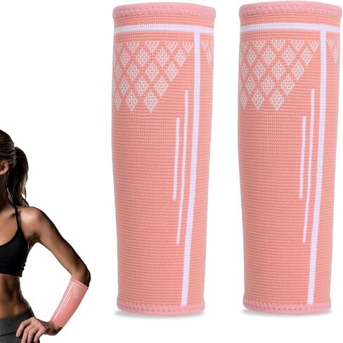 Molain Volleyball Arm Sleeves, 1 Pair Volleyball Compression Sleeves Sports Forearm Sleeves, Passing Forearm Sleeves for Girls, Teens Youth, 8 inch(Pink) in Saudi Arabia