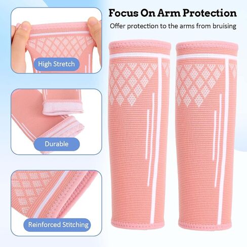 Molain Volleyball Arm Sleeves, 1 Pair Volleyball Compression Sleeves Sports Forearm Sleeves, Passing Forearm Sleeves for Girls, Teens Youth, 8 inch(Pink) in Saudi Arabia