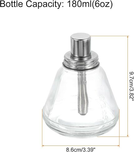 HARFINGTON Solvent Alcohol Dispensers 180ml(6.1oz) Conical Push Down Liquid Dispenser Pump Bottle Sprinkler Head with Stainless Steel Lid and Copper Core for Acetone Polish Remover in Saudi Arabia