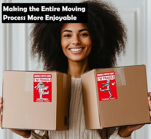 Funny Fragile Stickers | Mommy and Dog Design | 3 × 2 inches 500 Fragile Labels for Shipping Moving Glass Permanent Adhesive Fragile Labels in Saudi Arabia