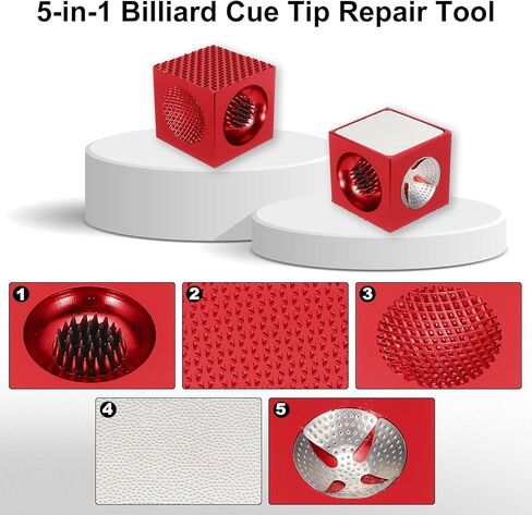 PATIKIL Cube Billiard Pool Cue Tip Repair Tool, 5-in-1 Pool Cue Tip Tool Pool Stick in Kuwait