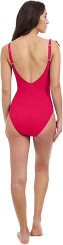 Profile by Gottex Tutti Frutti Solid Women's One Shoulder Ruffle V Neck One Piece Swimsuit with Soft Cups - Swim Essential in Saudi Arabia