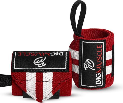 Big Muscle Wrist Wraps for Weightlifting, Powerlifting, Strength Training, Benching & Bodybuilding Thumb Loops with Adjustable Straps, Wrist Support for Men & Women in Saudi Arabia