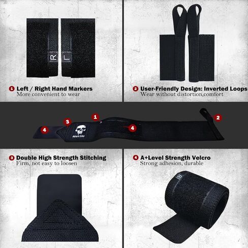 Gym Wrist Wraps, Weightlifting Wrist Straps for Men and Women, Heavy Duty Elastic Cotton Wrist Support Straps for Weight Lifting, Strength Training, Gymnastics and Bodybuilding in Saudi Arabia