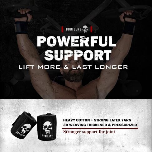 Gym Wrist Wraps, Weightlifting Wrist Straps for Men and Women, Heavy Duty Elastic Cotton Wrist Support Straps for Weight Lifting, Strength Training, Gymnastics and Bodybuilding in Saudi Arabia