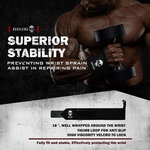 Gym Wrist Wraps, Weightlifting Wrist Straps for Men and Women, Heavy Duty Elastic Cotton Wrist Support Straps for Weight Lifting, Strength Training, Gymnastics and Bodybuilding in Saudi Arabia