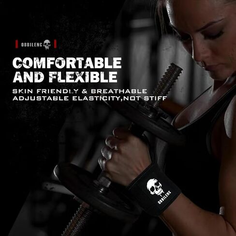 Gym Wrist Wraps, Weightlifting Wrist Straps for Men and Women, Heavy Duty Elastic Cotton Wrist Support Straps for Weight Lifting, Strength Training, Gymnastics and Bodybuilding in Saudi Arabia