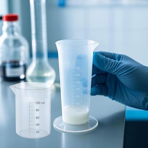 8Pcs 3.4 Oz Transparent Lab Measuring Cup 100ml Liquid Measuring Plastic Graduated Beaker Transparent for Lab Kitchen liquids (8pcs-100ml/3.4oz) in Saudi Arabia
