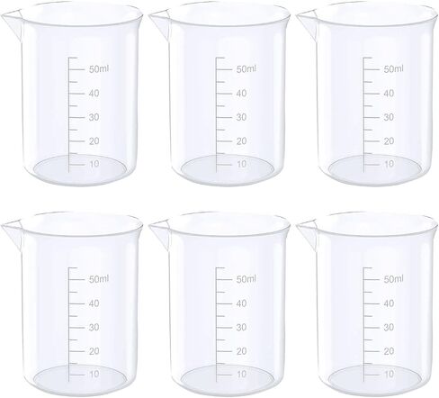 8Pcs 3.4 Oz Transparent Lab Measuring Cup 100ml Liquid Measuring Plastic Graduated Beaker Transparent for Lab Kitchen liquids (8pcs-100ml/3.4oz) in Saudi Arabia