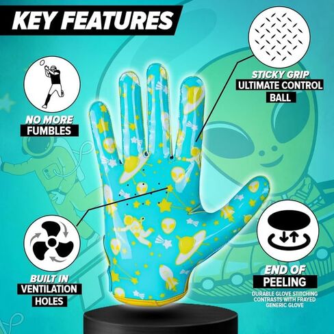 Alien Grip Infinite Pro Edition Football Gloves –Endless Game – GripPro Tech for Adult, Kids & Youth Football Gloves, No Peel, Ever Tacky in Saudi Arabia