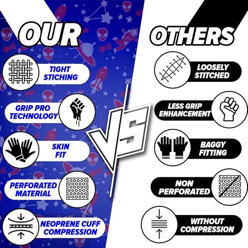 قفازات كرة القدم Alien Grip Infinite Pro Edition - لعبة لا نهاية لها - GripPro Tech للبالغين والأطفال والشباب، قفازات كرة القدم، بدون تقشير، مبتذلة على الإطلاق in Kuwait