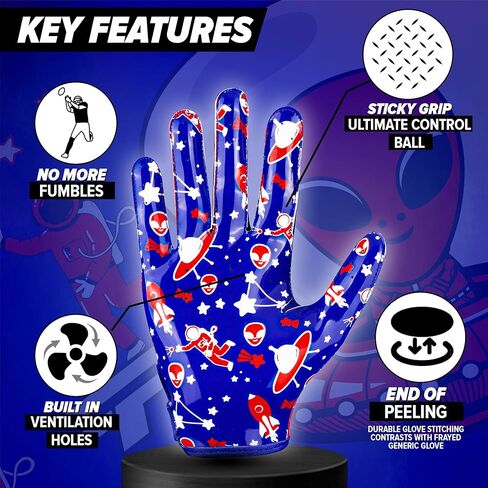 قفازات كرة القدم Alien Grip Infinite Pro Edition - لعبة لا نهاية لها - GripPro Tech للبالغين والأطفال والشباب، قفازات كرة القدم، بدون تقشير، مبتذلة على الإطلاق in Kuwait