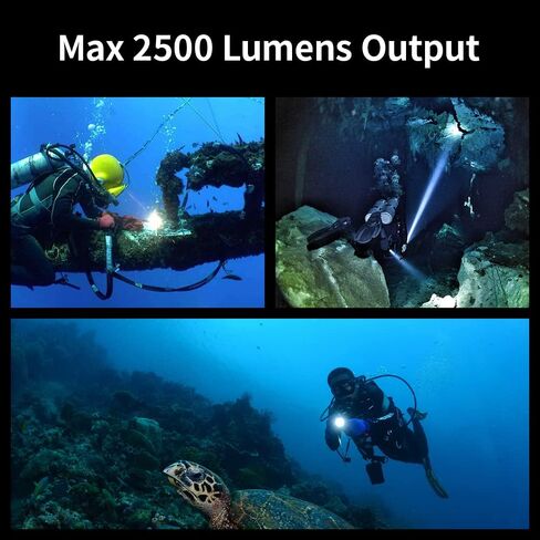 XTAR D26 2500 Lumens Scuba Dive Light Waterproof Diving Torch Submarine Diving Lights Underwater 100 Meters Cave Wreck Diving Flashlight in Kuwait