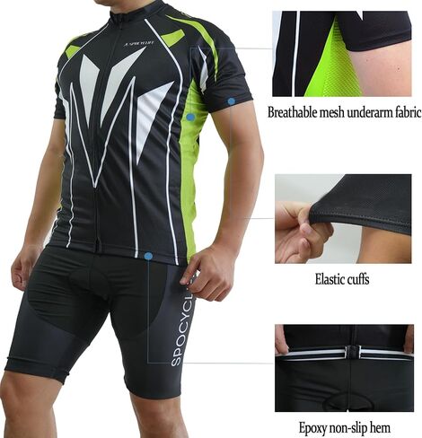 Men's Cycling Clothing Set Cycling Jersey Short Sleeve Suits Bib Shorts Men with 3D Padded Cycling Shirt Men kit in Saudi Arabia