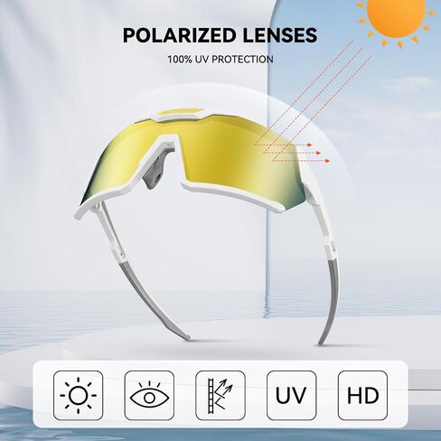 Cycling Sports Sunglasses, Polarized UV400 Protection, Sports Baseball Running Golf Cycling for Men Women Youth in Saudi Arabia