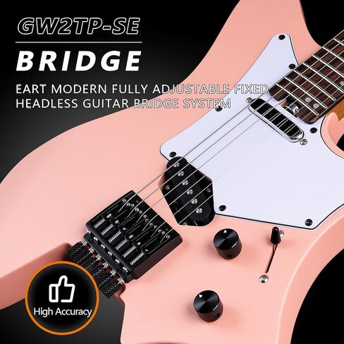 EART GW2TP-SE Lightweight Headless Electric Guitar, Solid Electric Guitar, Roasted Mahogany Body, Custom Artones-TSE pickups with Guard, Satin Finish in Saudi Arabia