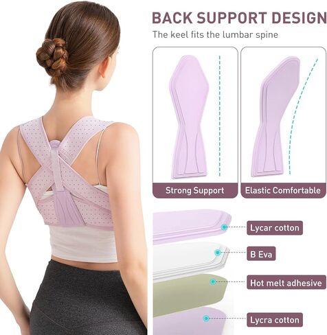 Posture Corrector For Women, Adjustable Back Brace For Posture, Back Posture Corrector Providing Pain Relief From Lumbar, Neck, Shoulder, And Clavicle, Back (S/M Upper Waist 25-36 Inch) in Saudi Arabia