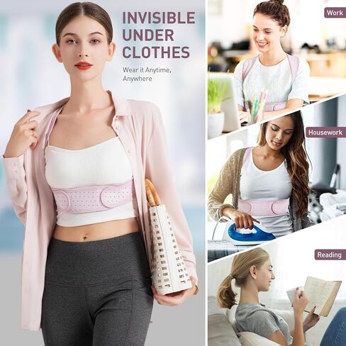 Posture Corrector For Women, Adjustable Back Brace For Posture, Back Posture Corrector Providing Pain Relief From Lumbar, Neck, Shoulder, And Clavicle, Back (S/M Upper Waist 25-36 Inch) in Saudi Arabia