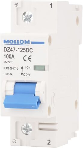 DC 1 Pole Miniature Circuit Breaker, 250V 100Amps, C100 Scene Visualization Custom MCB Thermal Magnetic Trip, 6KA Breaking Capacity DC Disconnect Switch for Solar PV System in Saudi Arabia