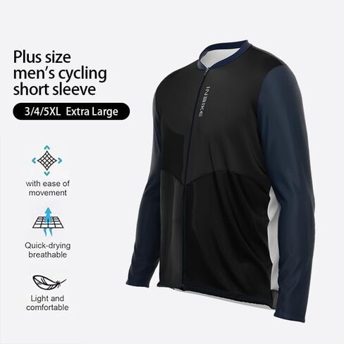 INBIKE حجم كبير الدراجات جيرسي الرجال 3XL-5XL قميص الدراجة لملابس ركوب الدراجات كبيرة وطويلة قصيرة الأكمام مع جيوب in Kuwait