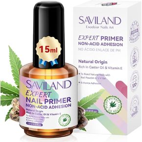 SAVILAND Nail Dehydrator and Primer: Acid-Free Natural Nail Dehydrator and Nail Primer & Protein Bonding Acrylic Nail Kit Gel Nail Polish Superior Bonding Acrylic Nail Supplies Profession Salons