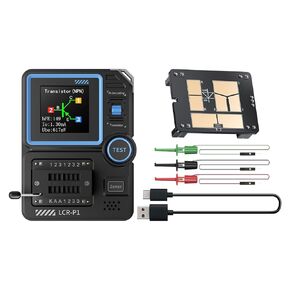 Transistor Tester LCR-P1 Transistor Capacitor Tester Multifunctional SMD Electronic Component Tester Diode Triode Zener Diode Resistance Inductance Battery Test LCR Meter MOS PNP NPN ESR Meter